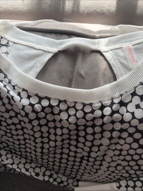 Free People Black and White Polka Dot Short Sleeve Tee